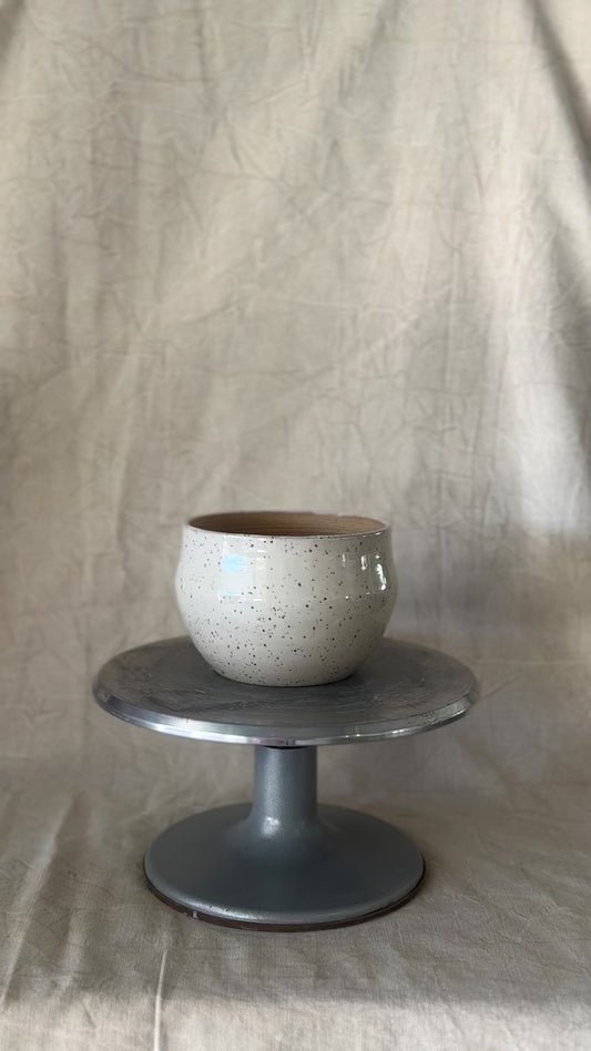 Speckled cream planter